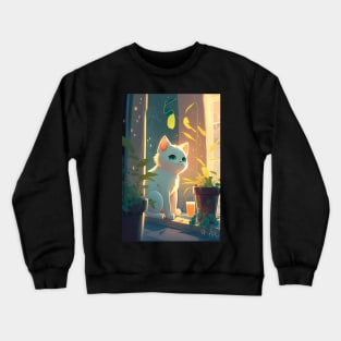 Super cute cat Anime style Crewneck Sweatshirt